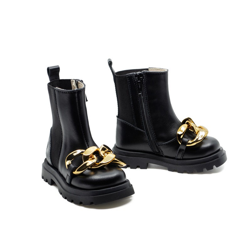 Stivaletto beatles nero catena bambina inverno 2021