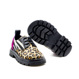 Stringata colorata maculata animalier scarpa con i lacci bambina inverno 2021