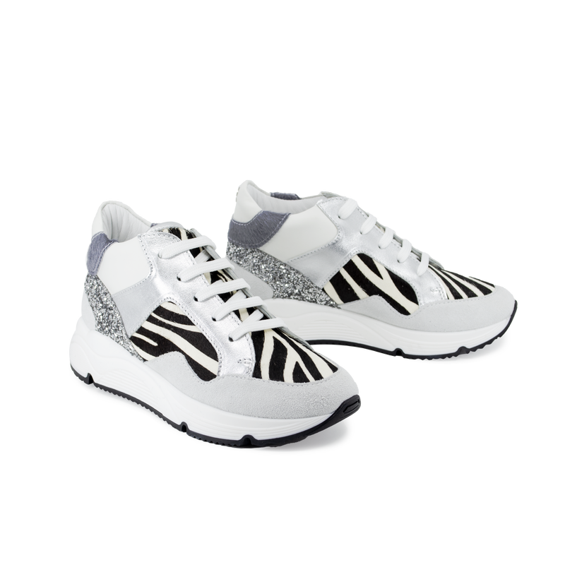 Sneaker Animalier zebrato argento inverno 2021