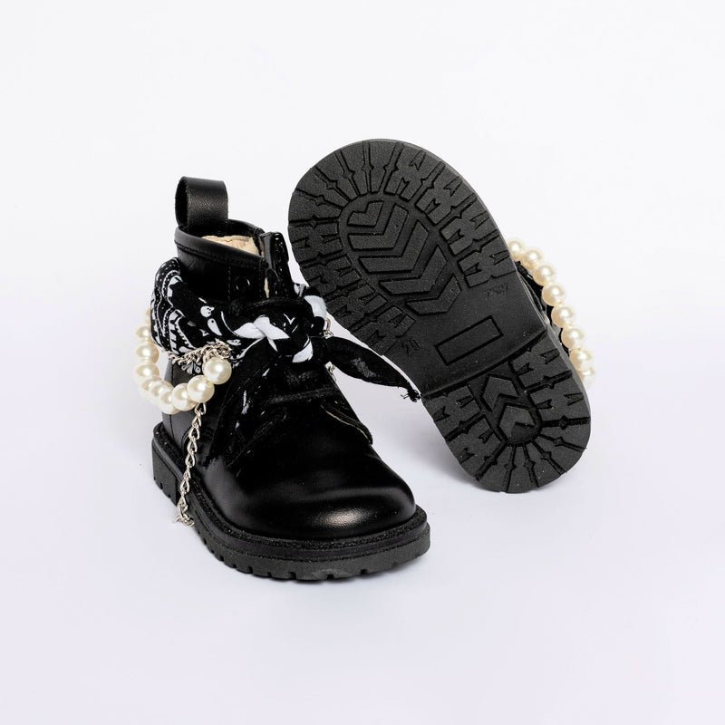 Stivaletto biker bambina nero inverno 2021