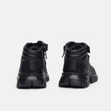 LITTLE SNEAKER MOUNTAIN | sneaker alta nera con lacci e zip interna
